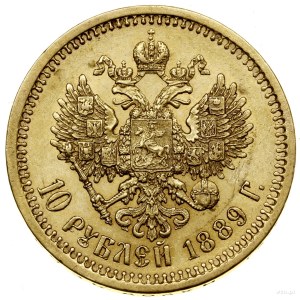 10 rubli, 1889 (А•Г), Petersburg; Bitkin 18 (R), Fr. 16...