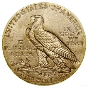 5 $, 1908 D, Denver; Typ Indianerkopf; Fr. 151, KM....