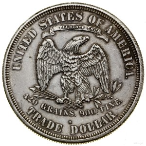 1 Trade Dollar, 1877 S, San Francisco; Typ Seated Liber...