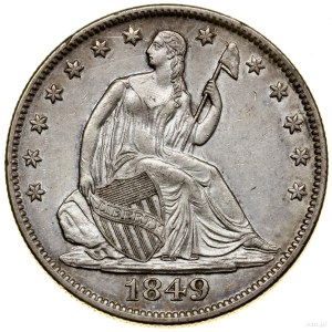50 cents (1/2 dollar), 1849 O, New Orleans; Seated type....