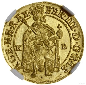 Dukat, 1640 KB, Kremnica; Aw: Postać króla stojącego w ...