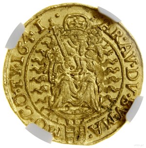 Dukat, 1641 KB, Kremnica; Aw: Postać króla stojącego w ...