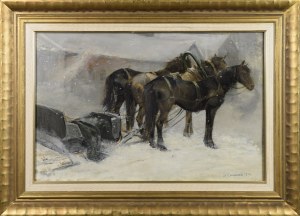 Stanisław KARNIEWSKI (1901-1948), Sanie na postoju, 1924