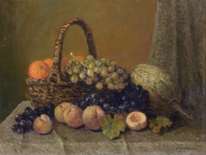 Konstanty MACKIEWICZ (1894-1985), Martwa natura z koszem owoców