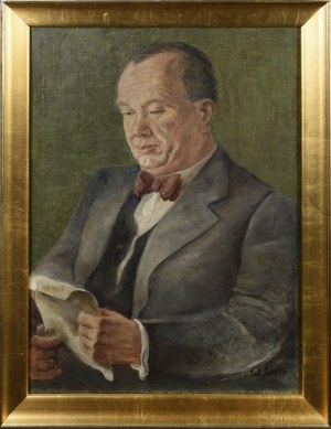 Władysław LAM (1893-1984), Portret mężczyzny z czerwoną muszką