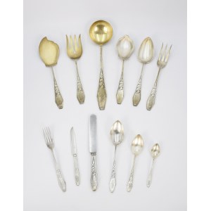NORBLIN &amp; Co (company active 1819-1944), Cutlery set for 6 persons - total 42 pieces