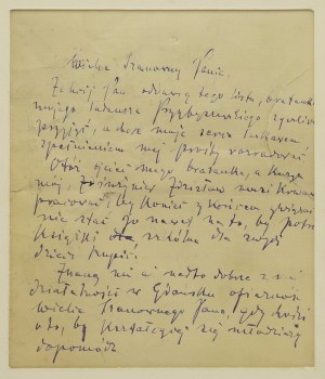 Letter from Stanisław Przybyszewski (writer, poet, playwright of the Young Poland period - 1868-1927)