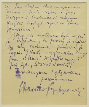 Letter from Stanisław Przybyszewski (writer, poet, playwright of the Young Poland period - 1868-1927)