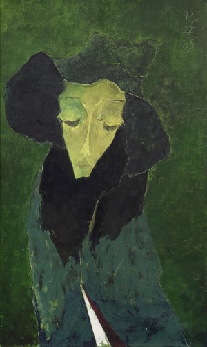 Ryszard ZAJĄC (1929-2016), Kobieta w szafirowym płaszczu, 1985