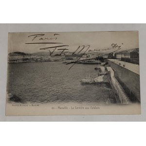F.T. Marinetti , cartolina con dedica e firma autografe