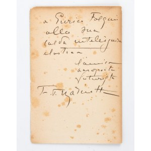 F.T.Marinetti dedica ed autografo
