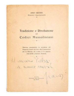 Grandi, Dino - D'annunzio, Gabriele - Libretti con firma