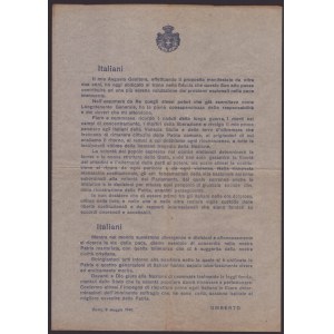 Re UMERTO II - 9 Maggio 1946 - VOLANTINO