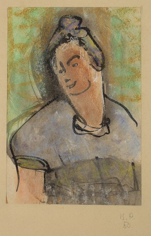 Bronisława Piprek, Portret kobiety z kokiem, 1953 r.