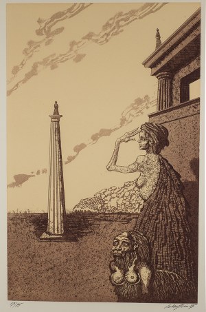 Jan Lebenstein (1930 – 1999), Kobiety i obelisk, 1985 r.