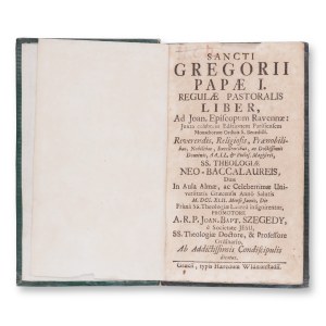 GREGOR I. (540-604): Pastoralis Liber