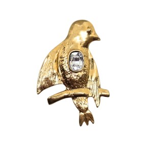 Pozlátená brošňa „Lastovička“ s kryštálom Swarovski