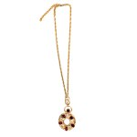 Vintage-style gold-plated medallion with Swarovski crystals