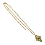 Gold-plated pendant, Green Beehive model with Swarovski crystals