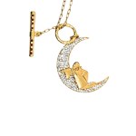 Pozlátený náhrdelník „Mesiacový Pierrot“ posiaty kryštálikmi Swarovski