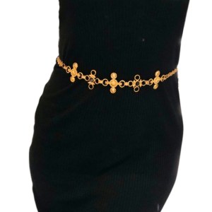 Vintage-style gold-plated belt