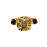 Gold-plated Roman-style knuckle duster with Swarovski crystals