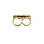 Gold-plated Roman-style knuckle duster with Swarovski crystals
