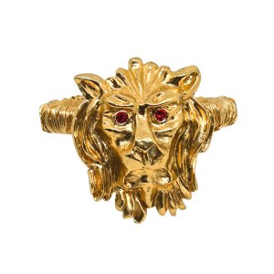 Luxury gold-plated lion bracelet with Swarovski crystals