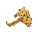 Luxury gold-plated lion bracelet with Swarovski crystals