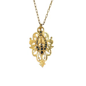 Collana placcata in oro in stile vintage con cristalli Swarovski