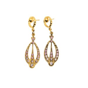 Pozlacené visací náušnice poseté krystaly Swarovski