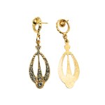 Gold-plated drop earrings studded with Swarovski crystals