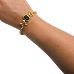 Gold-plated bracelet with a Swarovski sapphire crystal