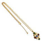 Gold-plated necklace, Colorful Bee model with Swarovski crystals