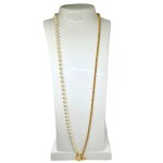 A pearl necklace with a decorative clasp