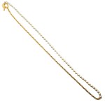 A pearl necklace with a decorative clasp