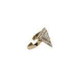 Gold-plated geometric knuckle duster with Swarovski crystals