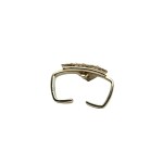 Gold-plated geometric knuckle duster with Swarovski crystals
