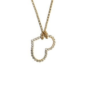 Gold-plated heart necklace with Swarovski crystals