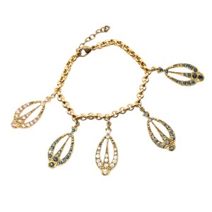 Gold-plated bracelet with Swarovski crystals