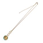 Gold-plated necklace with a Roman-style medallion set in colored glass
