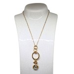 Gold-plated heart-shaped necklace with a decorative white Swarovski crystal