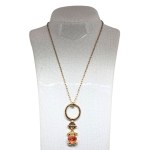 Gold-plated pendant with a faceted cubic zirconia