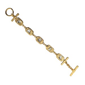 Gold-plated PARIS bracelet with white Swarovski crystals