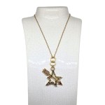 Pozlacený náhrdelník ve stylu vintage-pop s hvězdou a krystaly Swarovski