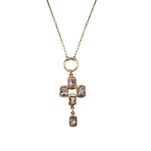 Gold-plated necklace with a cross