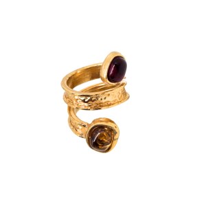 Gold-plated spiral ring
