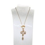 Gold-plated toggle necklace with crystals, PARIS