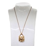 Gold-plated padlock pendant with a white Swarovski crystal