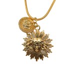 Gold-plated Sun necklace in an antique-style design